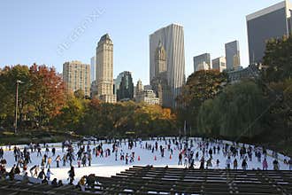 Ice skating in central park