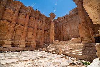 Temple of Bacchus. The ruins of the ancient city of Baalbek in Lebanon