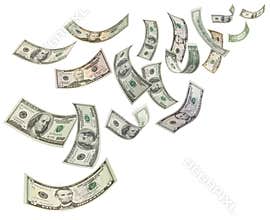 Money Dollars Background Blowing Falling