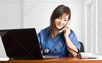 Nurse on the phone