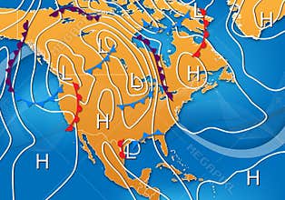 Weather Map of North America