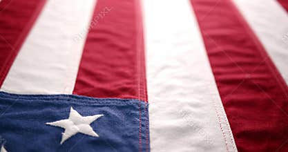 Slow motion of a US American flag. Background for Memorial Day, Veteran`s Day, 4th of July, or other patriotic USA holiday