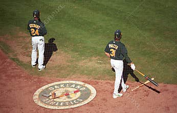 Oakland A's Coliseum Baseball Players