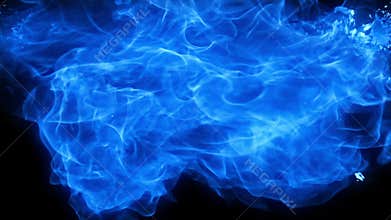 blue Fire flame burn smoke animation
