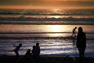 Young Children at Beach