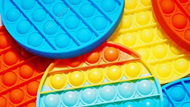 Vivid colored fidget sensory toys. Push pop bubble toy.