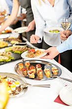 Snacks buffet at business company meeting