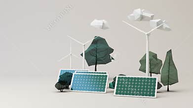 Clean energy concept on World Environment Day or International Day of Forests concept: