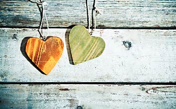 Rustic romantic hearts