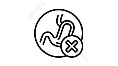 food indigestion stomach problem line icon animation
