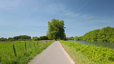POV cycling on countryside road