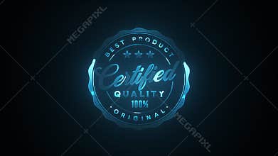 Cyber Electronics Quality Certified Badge Seal Animation