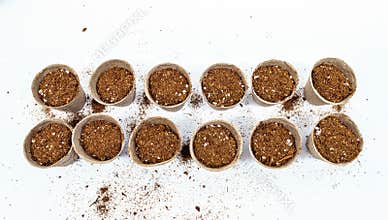 Biodegradable Peat Pots With Potting Soil From Above