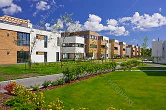 Modern apartment buildings