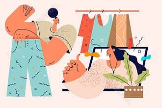 Online stylist and fashion consultation concept