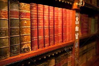 Old leather bound books