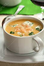 Creamy fish soup with herbs