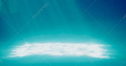 White dolphin swimming in an aquarium and sunlight beam scenery underwater