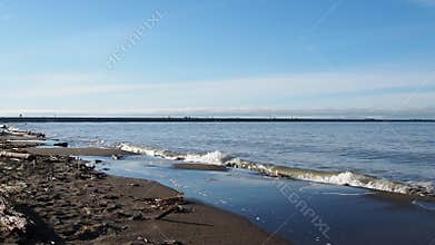 A movie of the seashore and coming waves.  Richmond BC