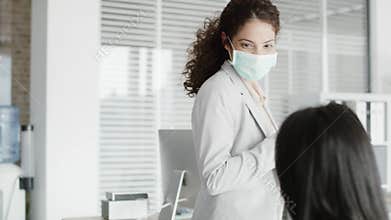 Tracking video of greeting coworkers to the office during a pandemic.