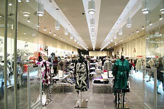 Female clothes in shop