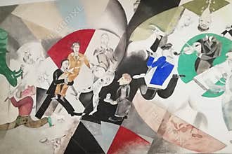 `Introduction to the Jewish Theater` by Marc Chagall, detail of the canvas 284 x787 cm