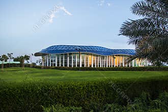Glasshouse in Quranic park in Dubai. UAE. Outdoors