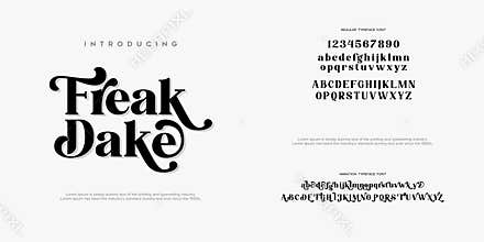 Abstract Fashion font alphabet. Minimal modern urban fonts for logo, brand etc. Typography typeface uppercase lowercase and number