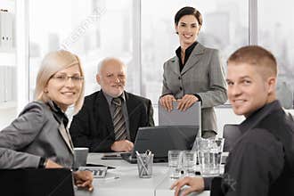 Portrait of smiling businessteam on meeting
