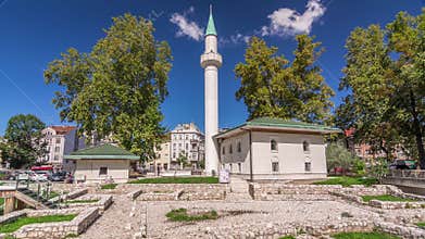 Bakr-babina mosque in Sarajevo timelapse hyperlapse. Bosnia and Herzegovina