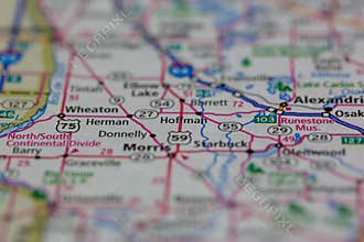 05-17-2021 Portsmouth, Hampshire, UK, Hoffman Minnesota USA shown on a Geography map or road map
