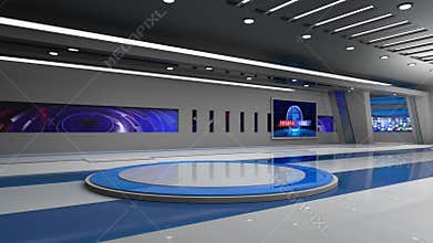 3D Virtual News Studio Background
