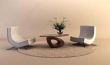 Modern style lounge room