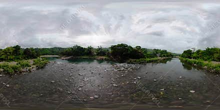 Rive in the jungle, Philippines, Luzon. VR 360
