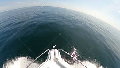 Sea view from the front of the boat.