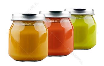Three jars of baby food