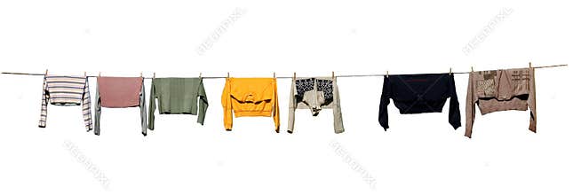 Drying clothes, isolated