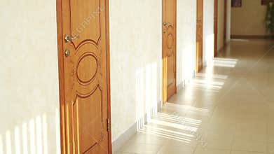 empty hotel corridor into the coronavirus a pandemic. bankruptcy of hostel hotel in coronavirus no people losses. empty