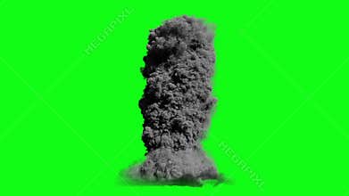 Volcano Eruption isolated, Green Screen Chromakey
