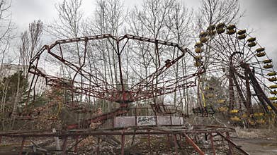 Chernobyl exclusion zone. Pripyat abandoned city.