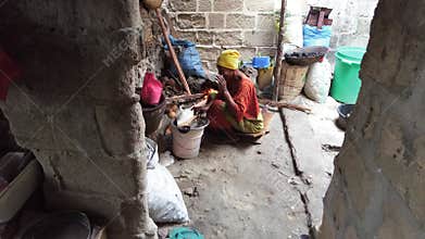 Life of a Poor Local African Family, Inside a Slum House in a Village, Zanzibar