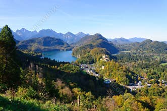 Hohenschwangau Castle and Lake Alp