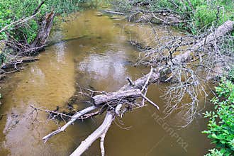 Rudava river in Zahorie region in Slovakia