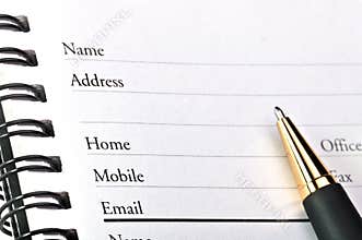 A blank page of open address book.