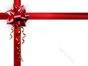 Red bow on a white background