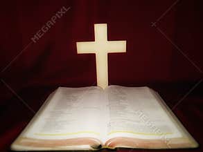The Open Word Of God Bible and Cross