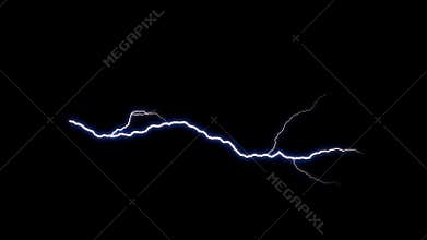 Flashes of lightning. Abstract lightning background. Thunderbolts Isolated on Black Background with Bright Blue Flashes.