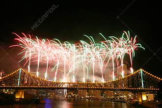 Fireworks at Story Bridge