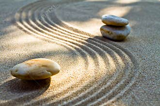 Zen garden in natural light