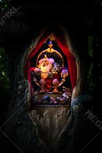 Gnome in a big fantasy oak tree
